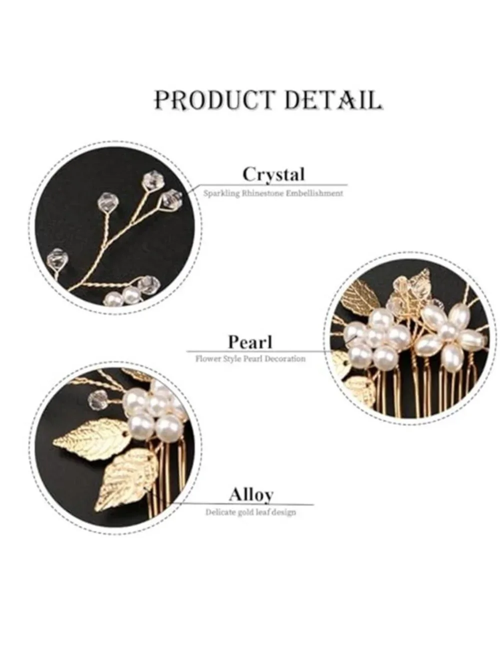 10 Pieces Gold Leaf Bridal Hair Pins Wedding Headpiece Hair Jewelry with Pearl